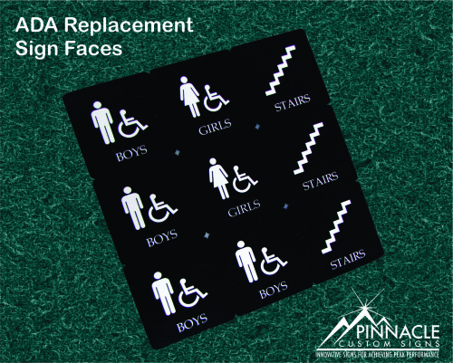 Sign faces for indoor ADA signs