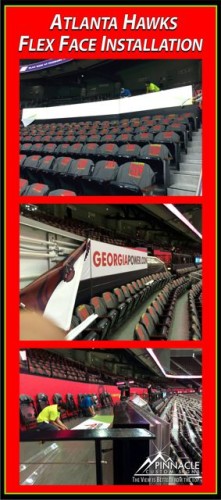 Flex Face Sign Installation in Phillips Arena