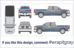 Gray Truck Wrap Design for Pinnacle