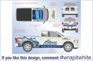 White Truck Wrap Design for Pinnacle