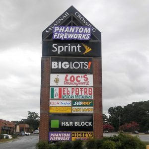 Dimensional letter sign for the Phantom Fireworks location in Savannah, GA