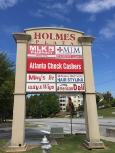 A monument tenant sign