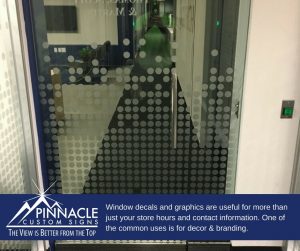 window decals can be used to decorate and brand your business's location