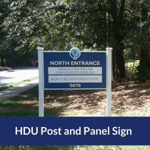 This Post and Panel Sign for North Atlanta Church of Christ Used High Density Urethane Foam