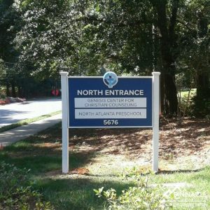 HDU Post and Panel Sign for North Atlanta Church of Christ
