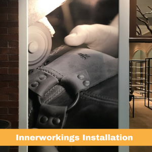 Frye at Cobb Galleria | Innerworkings Installation | Window Graphics | Pinnacle Custom Signs