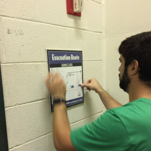 Installation of Emergency Evacuation Maps | Georgia State University | Pinnacle Custom Signs