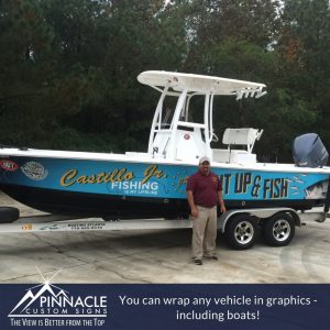 Your boat can benefit from vinyl graphics as well.