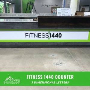 Front Counter 3 Dimensional Branding for Fitness 1440 Norton, MA 