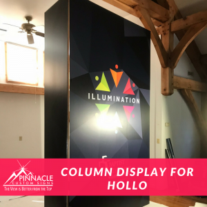 Column display uses a vinyl wrap to add amazing graphics and textures