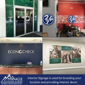 Interior signage is useful for both branding and decor