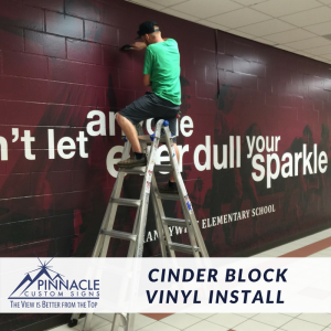 Cinder Block Wall install for Brandywine Elementary | Cady Studios | Pinnacle Custom Signs | Atlanta, GA