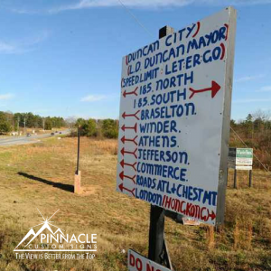 Handcrafted Replica of Orginal Wayfinding Sign