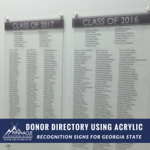 Acrylic Donor Recognition Panels