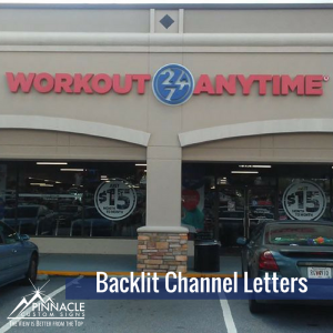 St. Lawrence Catholic Backlit Channel Letters for Workout Anytime in Dunwoody, GA