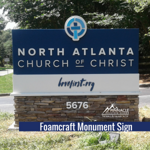 Foamcore Monument Sign for North Atlanta Church of Christ