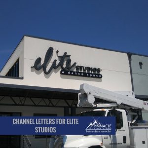 Elite Studios needed a channel letter building sign as well as other directional signs.