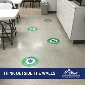 vinyl decals can be applied to floors for a unique sign opportunity 