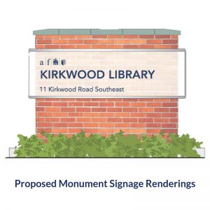 Proposed Renderings for the Monument Signage For the Atlanta Fulton Public Library System