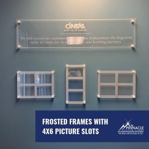 Frosted acrylic frames with slots for 4x6 pictures
