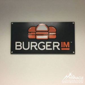 Custom layered arcylic sign for Burger IM