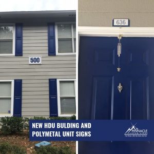 Apartment buildiing signs are critical for first responders, pizza deliveries and package deliverers 