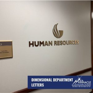 dimensional letter signs for the department lobbies