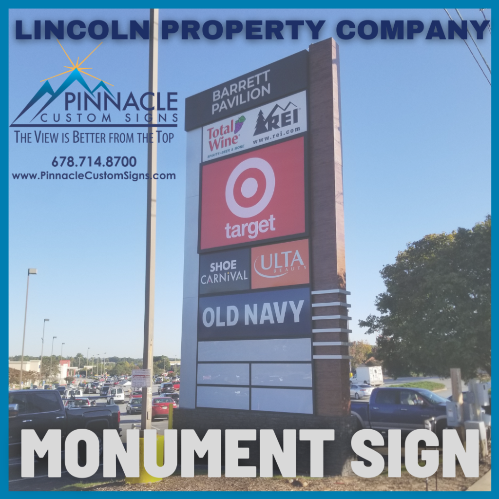 Monument sign for multiple business properties. 