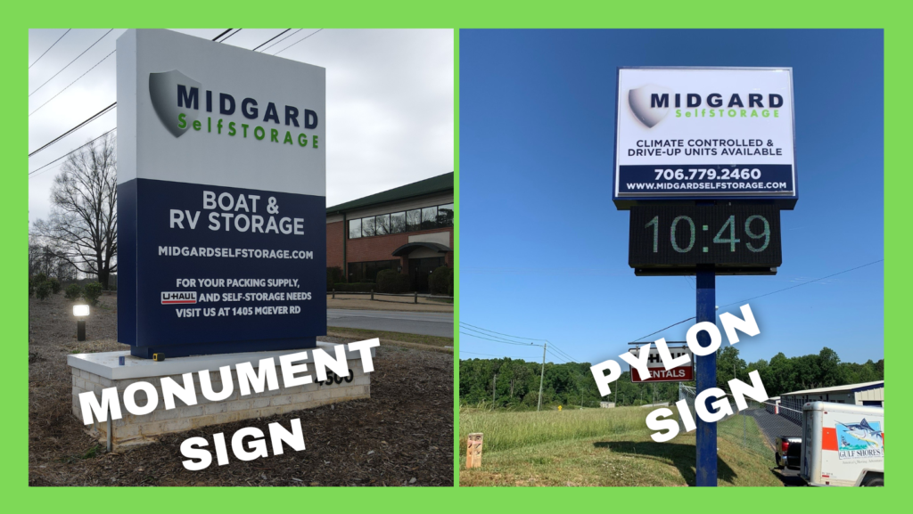 different signs are needed in different areas, from industrial area, residential homes, mixed zoning areas. You also should think about double sided