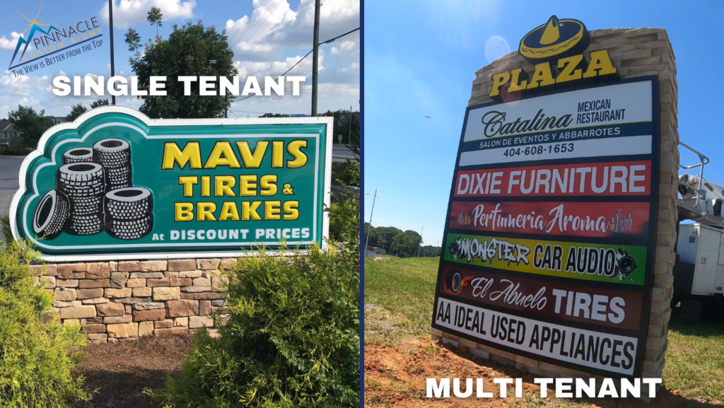 A Single Tenant and Multi Tenant Monument Sign